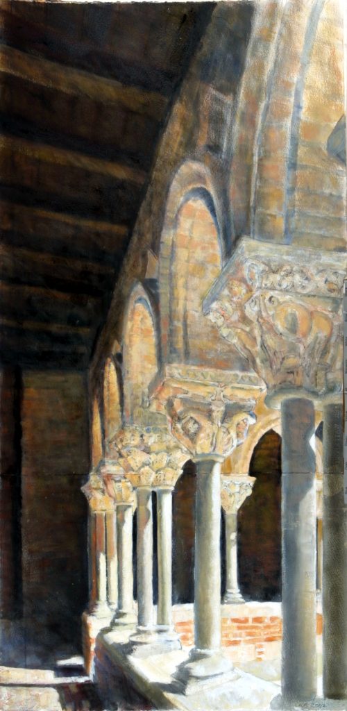 Abbaye Saint Pierre De Moissac. Peinture à L'huile. 110x70cm..